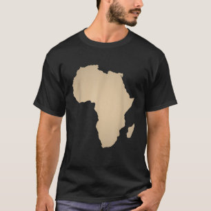 T-shirt Afrique Chemise Beige Tan Africain Carte du contin
