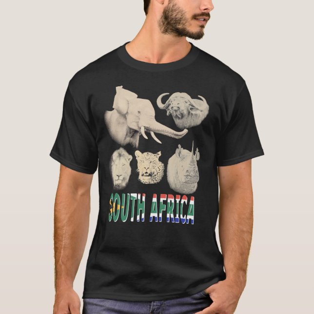 T-shirt Afrique du Sud Big Five Afrique Safari Essentiel T (Devant)