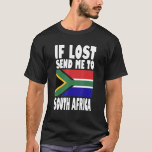 T-shirt Afrique du Sud Drapeau design Si perdu envoyez-moi