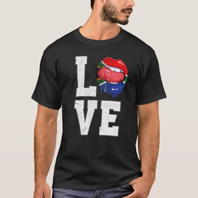 T-shirt Afrique du Sud Drapeau Football Fan Amour Sud-Afri (Devant)
