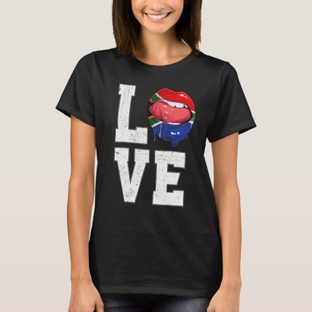 T-shirt Afrique du Sud Drapeau Football Fan Amour Sud-Afri (Devant)