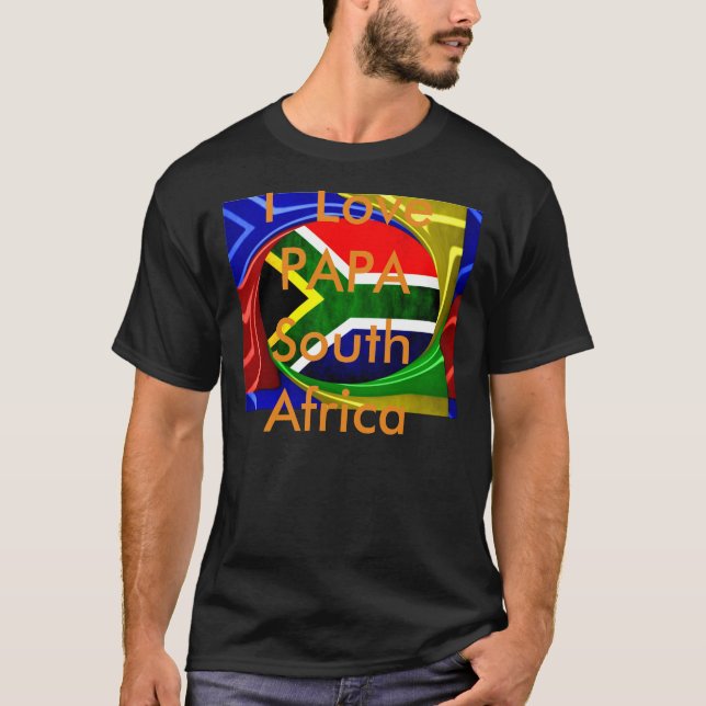 T-shirt Afrique du Sud Drapeau : Motif dynamique à balayag (Devant)