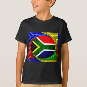 T-shirt Afrique du Sud Drapeau : Motif dynamique à balayag