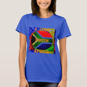 T-shirt Afrique du Sud Drapeau : Motif dynamique à balayag