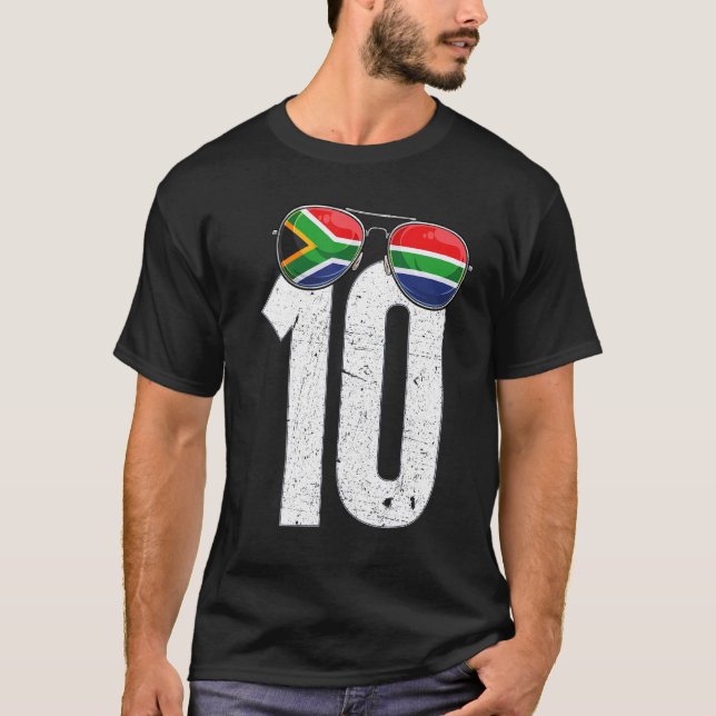 T-shirt Afrique du Sud joueur de football Numéro 10 Afriqu (Devant)