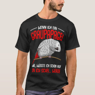 T-shirt Afrique Grey Dit Parrot Coeur Oiseau