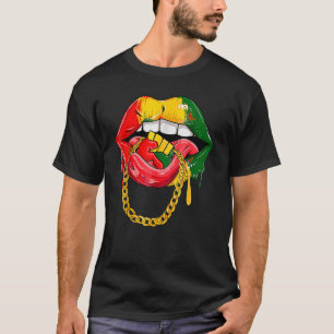 T-shirt Afrique lèvres Afrique drapeau Noir Histoire Mois 