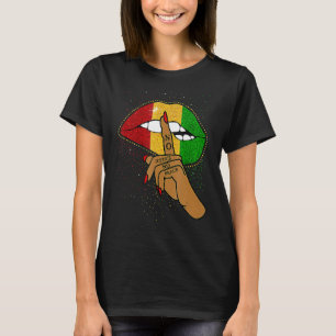 T-shirt Afrique lèvres Afrique drapeau Noir Histoire Mois 