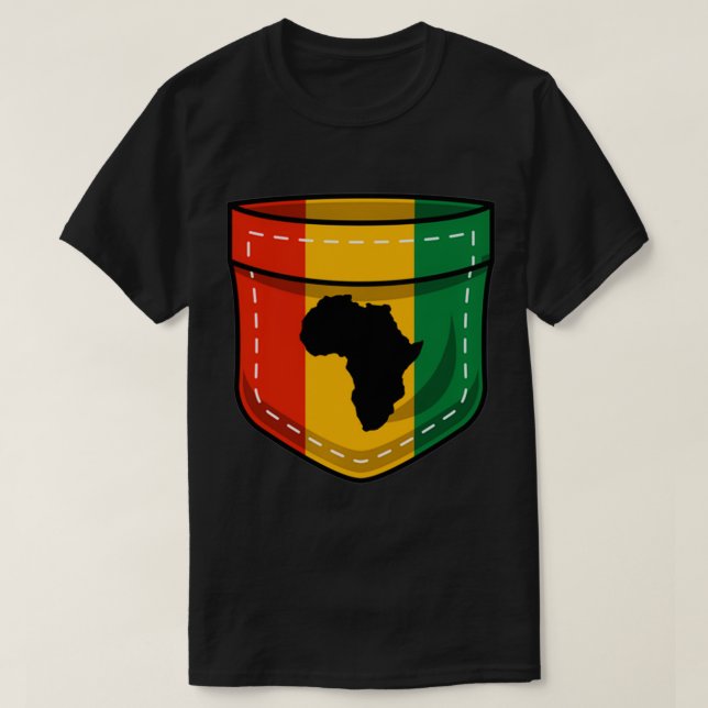 T-shirt Afrique Pavillon noir Fière Afrique Amérique Ju (Design devant)
