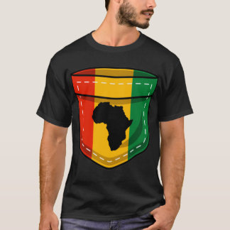 T-shirt Afrique Pavillon noir Fière Afrique Amérique Ju
