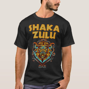 T-shirt Afrique Pride guerrier zoulou Shaka Lion tribu afr