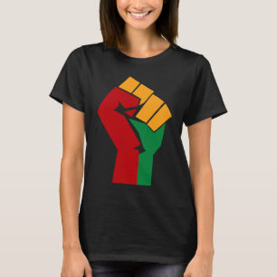 T-shirt Afrique Se Lever Main Poing Noir Histoire Mois BLM