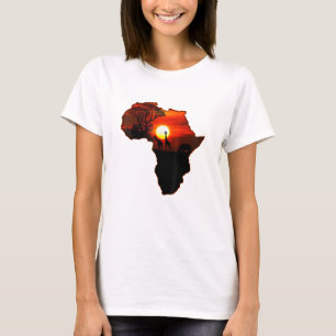 T-shirt Afrique T Carte Chemise De L'Afrique Le Soleil Sud