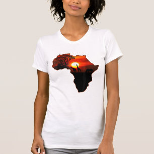 T-shirt Afrique T Carte Chemise De L'Afrique Le Soleil Sud