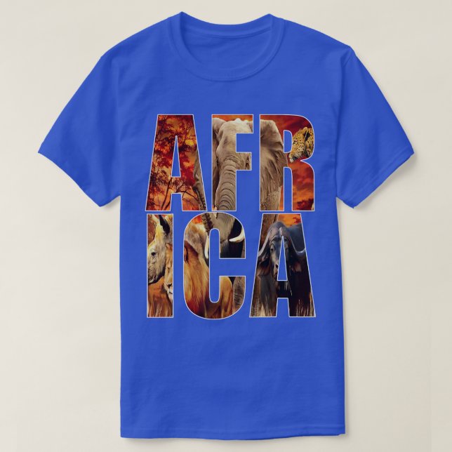 T-shirt Afrique T Chemise Afrique Big 5 Tee Afrique du Sud (Design devant)