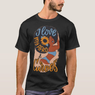 T-shirt Afro Américaine Femme Aimer Mes Courbes Inspiratio