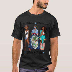 T-shirt Afro-Belize Reine Imparable Drapeau du Belize Fièr