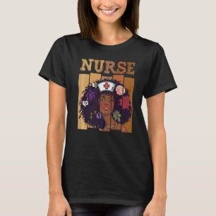 T-shirt Afro Black Nurse Black History Mois African Ameri