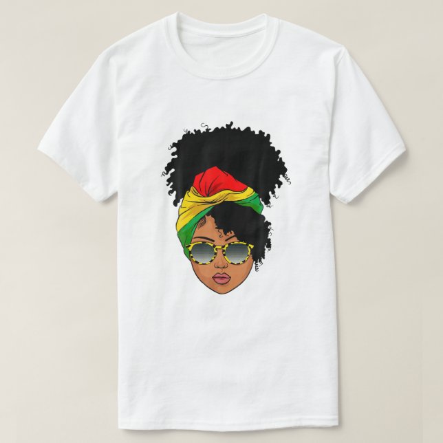 T-shirt Afro Black Woman Melanin Queen African Black Histo (Design devant)