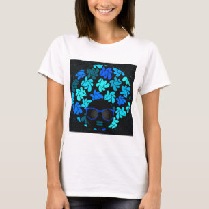 T-shirt Afro Diva Bleu 