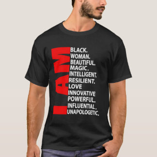 T-shirt Afro Girl I Am Black Woman Belle Magie Unapolo