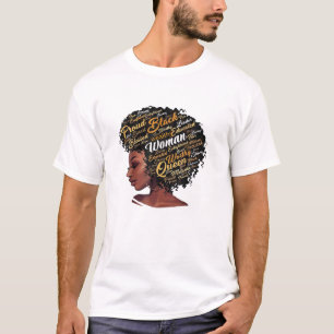T-shirt Afro Melanin Queen Tee Forte Noir Afrique naturell