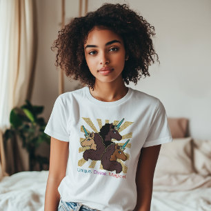 T-shirt Afro Unicorn Trio : Unique, Divine et Magique