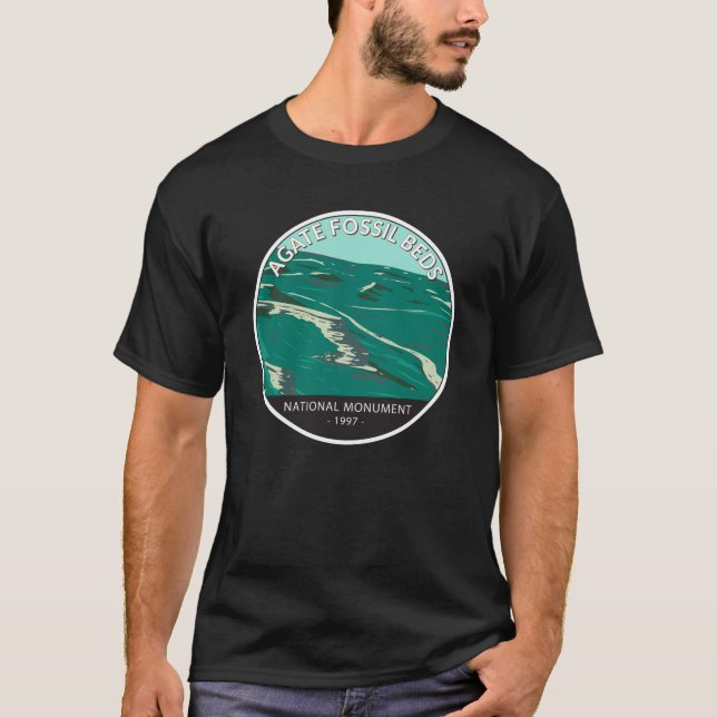 T-shirt Agate Fossil Beds National Monument Nebraska Retro (Devant)