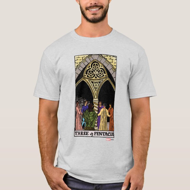 T-shirt Agatha | Trois de Pentacles Tarot Graphisme (Devant)