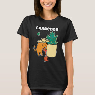 T-shirt Agave Succulente Et Jardinier De Chat Botanique Cœ