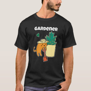 T-shirt Agave Succulente Et Jardinier De Chat Botanique Cœ