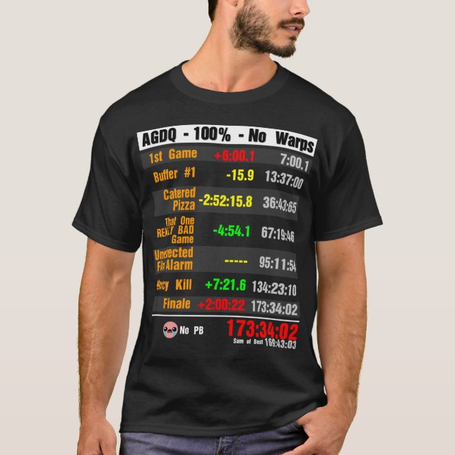 T-shirt AGDQ 100% aucune minuterie de SpeedRunning de (Devant)