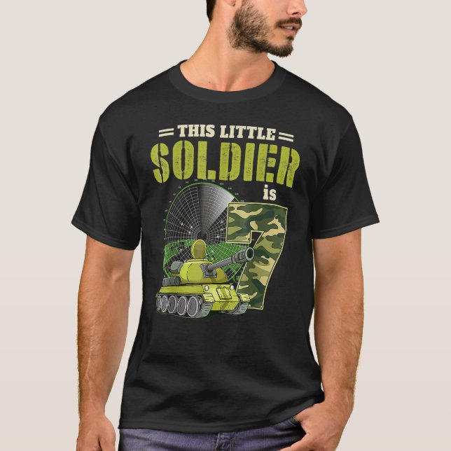 T-shirt Âge de 7 ans Soldat Boys Militaire Thème C (Devant)