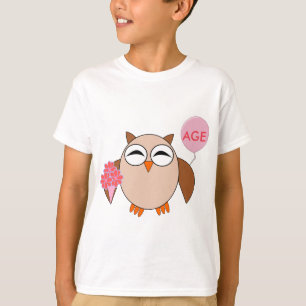 T-shirt Âge personnalisé Chouette d'anniversaire Enfants T