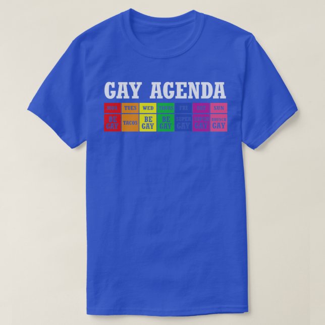 T-SHIRT AGENDA GAY LGBT PLANNER JOUR PLANNER FUNNY (Design devant)