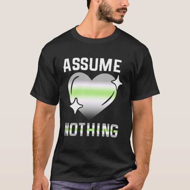 T-shirt AGENDER Fier Supposez Rien Agender Non-binaire Fla (Devant)