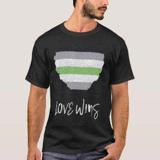 T-shirt Agender Pride Drapeau L'amour gagne Agender Drapea