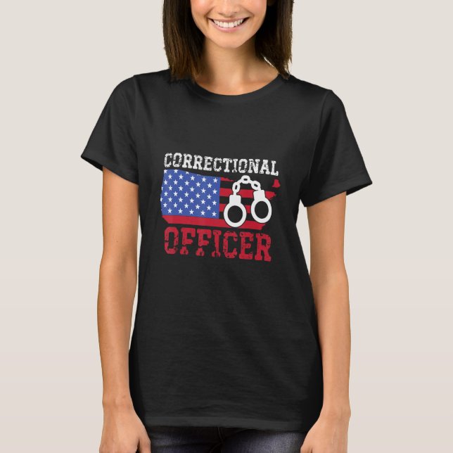 T-shirt Agent correctionnel American Usa Drapeau Correctio (Devant)