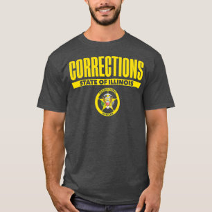 T-shirt Agent correctionnel de l'Illinois Ligne mince gris