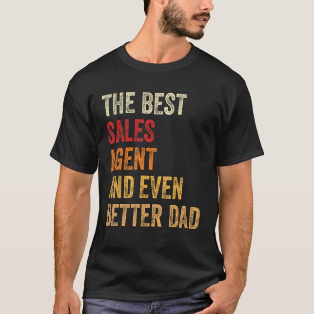T-shirt Agent Ventes Rétro Et Père Encore Mieux (Devant)