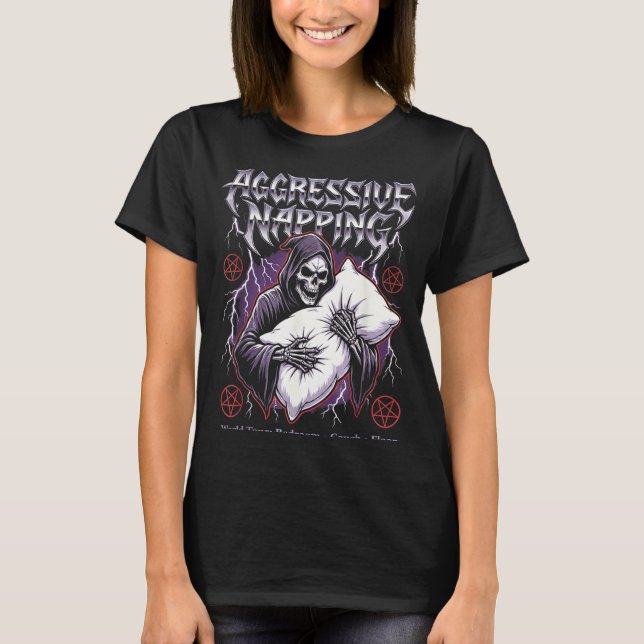 T-shirt Aggressive Napng Funny Heavy Metal Grim Reaper Sle (Devant)