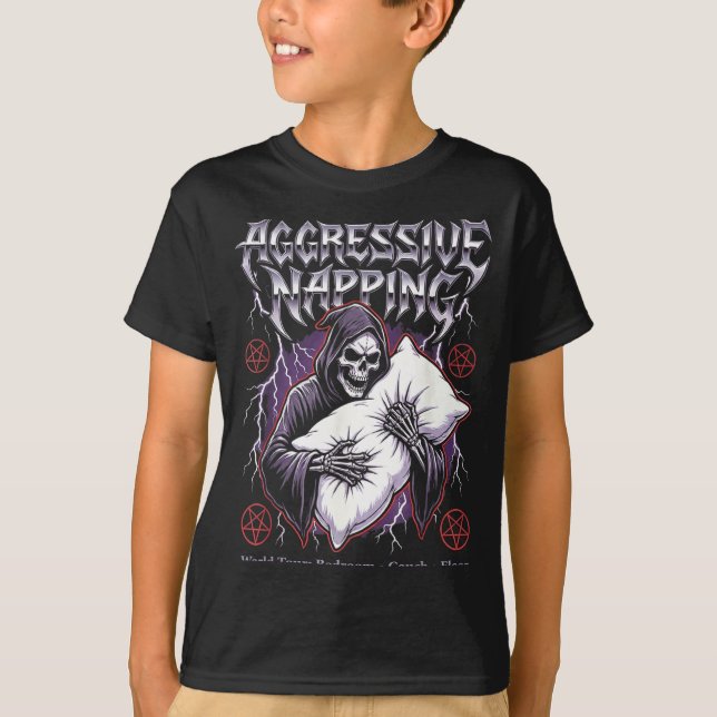 T-shirt Aggressive Napng Funny Heavy Metal Grim Reaper Sle (Devant)