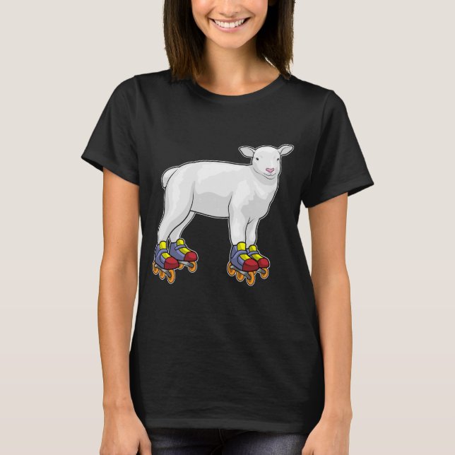 T-shirt Agneau Patinage en ligne Patins à rouleaux (Devant)