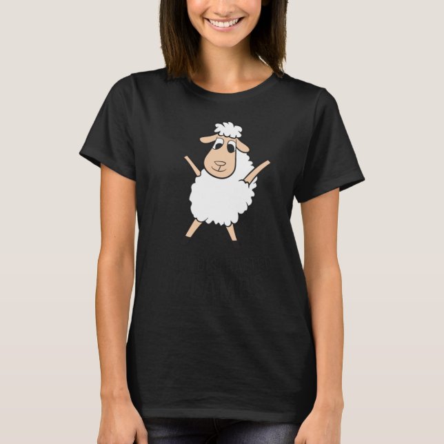 T-shirt Agneaux Mignons Facilement Distraits Par Agneaux D (Devant)