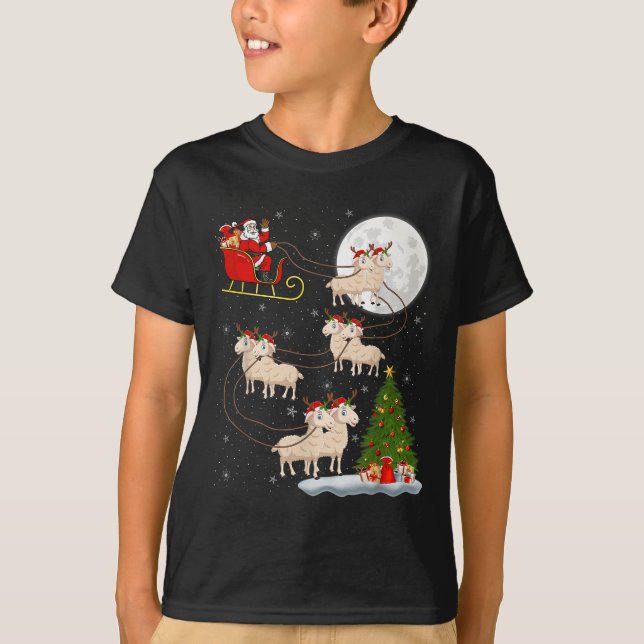 T-shirt Agneaux Mouton Père Noël Sleigh Flying Funny Magiq (Devant)