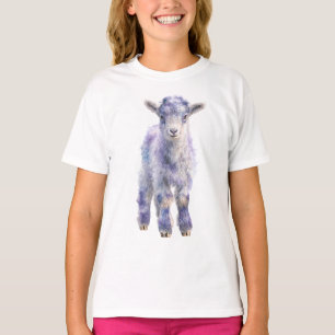 T-shirt Agneaux stylisés aux teintes violettes pour enfant
