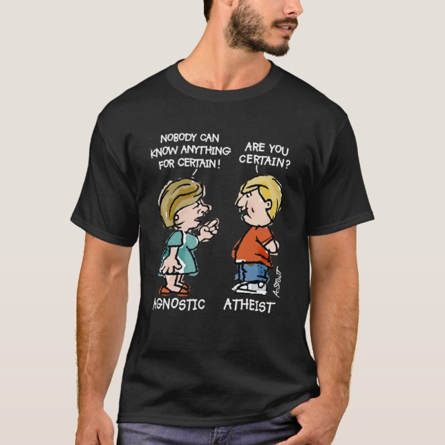 T-shirt Agnostique contre athée (Devant)
