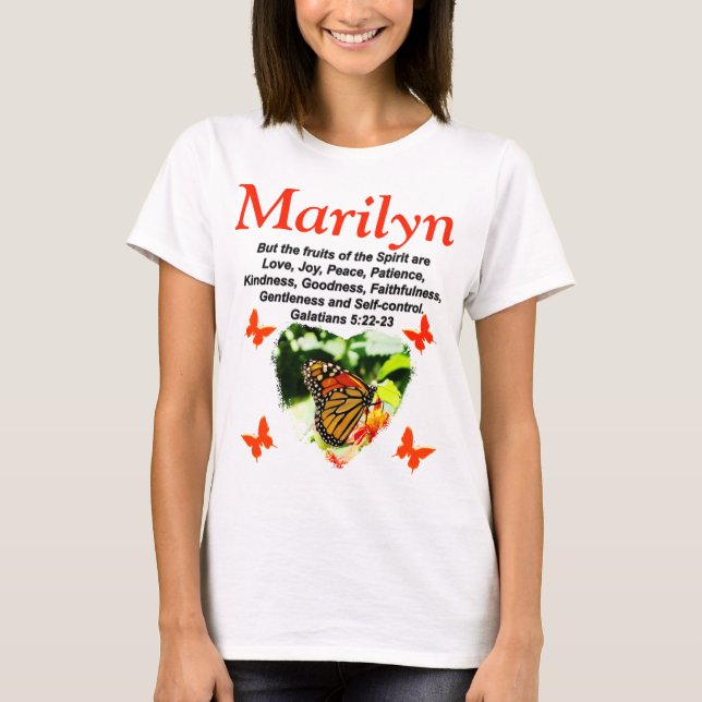 T-SHIRT AGRÉABLE BUTTERFLY GALATIANS 5:22 PERSONNALISÉ TEE (Devant)