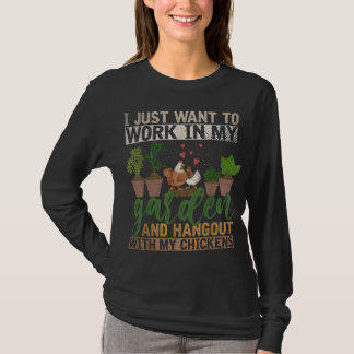 T-shirt Agricole Oiseau Poulet Drôle Gardener Jardin