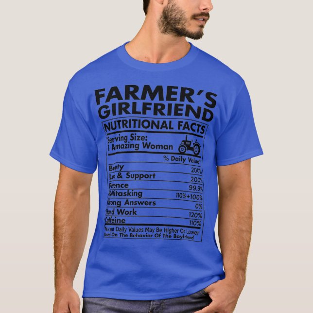 T-shirt Agriculteurs Petite amie Les faits nutritionnels A (Devant)